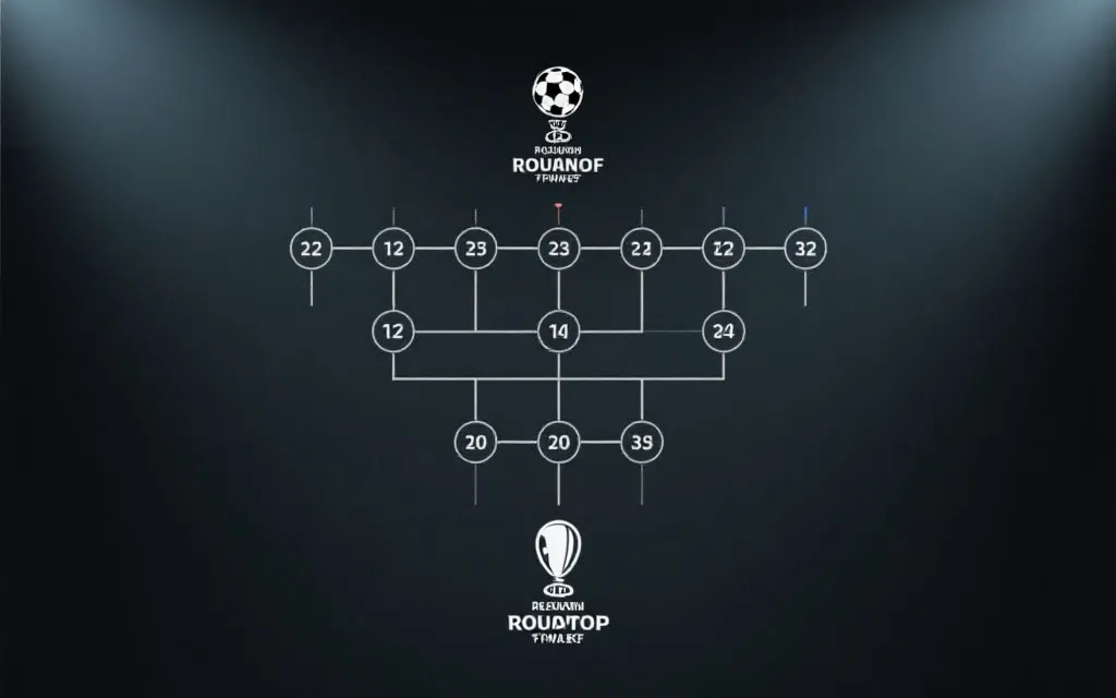 世界杯淘汰赛对阵表概念视觉，32强到决赛的路径